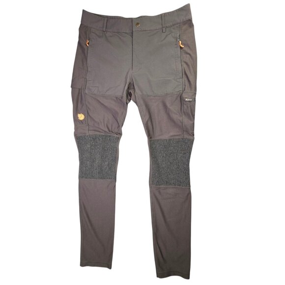 FjallRaven Pants Mens 32-30 Dk Gray Reinforced Trousers Hiking Outdoor Trekking - Picture 1 of 11